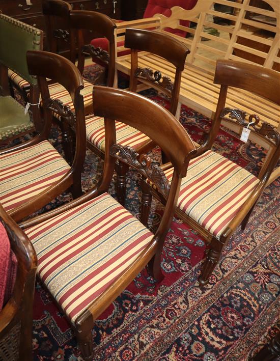 A set of six Regency mahogany dining chairs